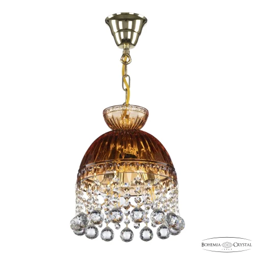 Светильник подвесной 5478/22 G Amber/M-1G Balls Bohemia Ivele Crystal янтарный 3 лампы, основание золотое в стиле классический balls фото 2