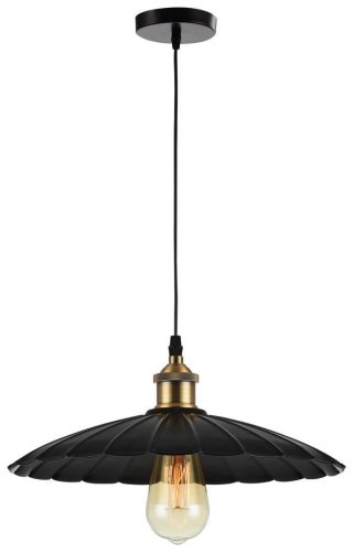 Светильник подвесной лофт 385-526-01 Velante чёрный 1 лампа, основание чёрное бронзовое в стиле лофт 