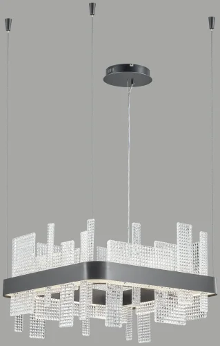Люстра подвесная LED Lotta WE461.01.023 Wertmark прозрачная на 1 лампа, основание чёрное в стиле современный 
