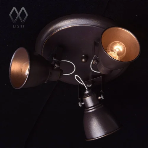 Светильник потолочный лофт Ринген 547020403 MW-Light коричневый 3 лампы, основание коричневое в стиле лофт  фото 4
