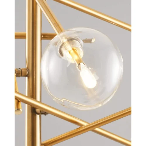 Люстра потолочная Bizet V10343-6P Moderli прозрачная на 6 ламп, основание латунь в стиле современный шар фото 2