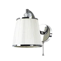 Бра с выключателем Talitha A4047AP-1CC Arte Lamp белый 1 лампа, основание хром в стиле модерн 