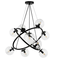 Люстра подвесная Croco 815390 Lightstar белая на 9 ламп, основание чёрное в стиле современный арт-деко шар