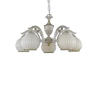 Люстра подвесная L 9670/5 Reccagni Angelo белая на 5 ламп, основание белое в стиле классический Люстра подвесная L 9670/5 Reccagni Angelo белая на 5 ламп, основание белое в стиле классический