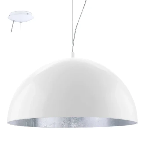 Светильник подвесной GAETANO 1 94941 Eglo серебряный белый 1 лампа, основание серое белое серебряное в стиле современный 