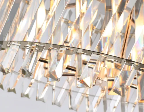 Люстра подвесная TR5063 Ambrella light прозрачная на 6 ламп, основание золотое в стиле классический современный  фото 6