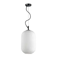 Светильник подвесной Roofi 4752/1 Odeon Light белый 1 лампа, основание чёрное в стиле современный выдувное