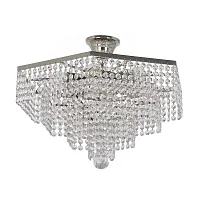 Люстра хрустальная подвесная Loreto E 1.5.40.600 N Arti Lampadari прозрачная без плафона на 6 ламп, основание никель в стиле классический Люстра хрустальная подвесная Loreto E 1.5.40.600 N Arti Lampadari прозрачная без плафона на 6 ламп, основание никель в стиле классический