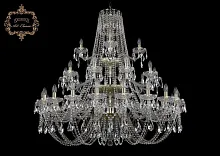 Люстра подвесная хрустальная 11.21.20+10+5.460.3d.Gd.Sp Bohemia Art Classic прозрачная на 35 ламп, основание золотое в стиле классический Люстра подвесная хрустальная 11.21.20+10+5.460.3d.Gd.Sp Bohemia Art Classic прозрачная на 35 ламп, основание золотое в стиле классический