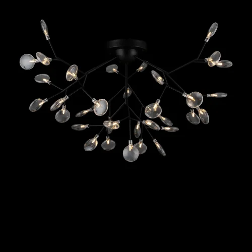 Люстра потолочная Florencia FR5049CL-36B Freya белая на 36 ламп, основание чёрное в стиле современный ветви