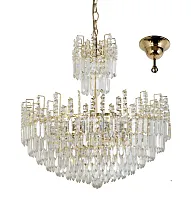 Люстра хрустальная подвесная Lucia E 1.3.60.100 G Arti Lampadari без плафона на 14 ламп, основание золотое в стиле современный Люстра хрустальная подвесная Lucia E 1.3.60.100 G Arti Lampadari без плафона на 14 ламп, основание золотое в стиле современный