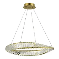 Светильник подвесной LED Ritorto SL6204.301.01 ST-Luce прозрачный 1 лампа, основание латунь в стиле современный кольца