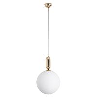 Светильник подвесной Bolla-Sola A3035SP-1GO Arte Lamp белый 1 лампа, основание золотое в стиле современный шар