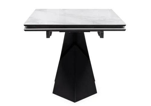 Стеклянный стол Хасселвуд 160(220)х90х77 белый мрамор / черный 586094 Woodville столешница белая из стекло фото 5