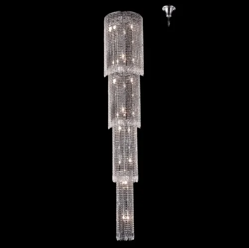 Люстра каскадная ARCADA SP20 CHROME Crystal Lux прозрачная на 20 ламп, основание хром в стиле модерн 