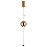 Светильник подвесной LED Cliff 1125/01 SP-16 Divinare белый золотой 1 лампа, основание золотое в стиле современный трубочки