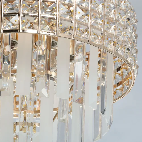 Люстра подвесная Бриз 111013906 DeMarkt прозрачная на 6 ламп, основание золотое в стиле классический  фото 4