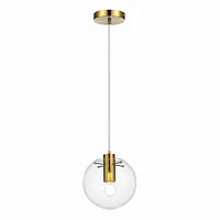 Светильник подвесной Noor SL1056.203.01 ST-Luce прозрачный 1 лампа, основание золотое в стиле современный шар