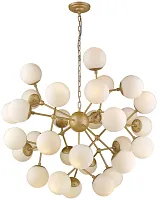 Люстра подвесная Bolita WE236.30.403 Wertmark белая на 30 ламп, основание бежевое в стиле современный шар