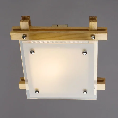 Люстра потолочная Archimede A6460PL-1BR Arte Lamp белая на 1 лампа, основание бежевое в стиле кантри  фото 3