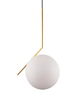 Светильник подвесной Sorento LDP 1215-300 WT+GD Lumina Deco белый 1 лампа, основание золотое в стиле современный шар