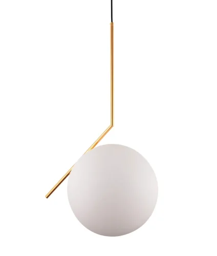 Светильник подвесной Sorento LDP 1215-300 WT+GD Lumina Deco белый 1 лампа, основание золотое в стиле современный шар