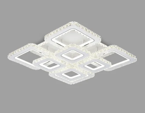 Люстра потолочная LED с пультом FA1737 Ambrella light белая на 1 лампа, основание белое в стиле современный хай-тек с пультом квадраты фото 2