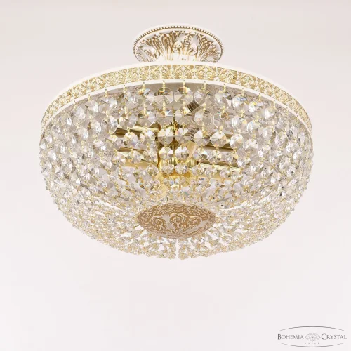 Люстра потолочная AL19111/35FL WMG Bohemia Ivele Crystal прозрачная на 4 лампы, основание белое патина золотое в стиле классический r фото 2