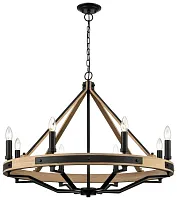 Люстра подвесная Brenda WE586.08.023 Wertmark без плафона на 8 ламп, основание коричневое чёрное бежевое в стиле кантри лофт замковый Люстра подвесная Brenda WE586.08.023 Wertmark без плафона на 8 ламп, основание коричневое чёрное бежевое в стиле кантри лофт замковый