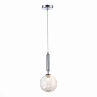 Светильник подвесной Aveiro SLE1096-103-01 Evoluce прозрачный 1 лампа, основание хром в стиле современный шар