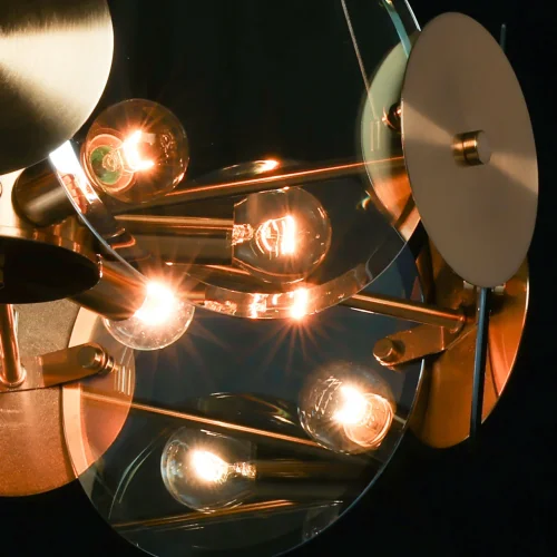 Люстра подвесная Илоника 451013006 MW-Light янтарная на 6 ламп, основание латунь в стиле классический  фото 4