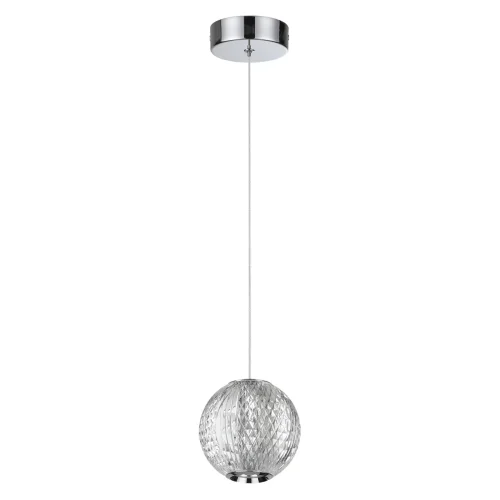 Светильник подвесной LED Crystal 5007/5LA Odeon Light прозрачный 1 лампа, основание хром в стиле современный шар фото 4