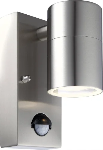 Настенный светильник 3201SL Globo уличный IP44 матовый никель 1 лампа, плафон матовый никель в стиле минимализм современный GU10