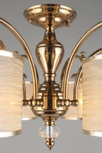 Люстра потолочная Agata APL.720.07.06 Aployt бежевая на 6 ламп, основание золотое в стиле классический  фото 7