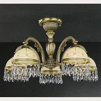 Люстра потолочная  PL 7023/5 Reccagni Angelo бежевая на 5 ламп, основание античное бронза в стиле классический 