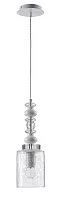 Светильник подвесной MATEO SP1 WHITE Crystal Lux прозрачный 1 лампа, основание хром в стиле современный 
