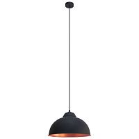 Светильник подвесной TRURO 2 49247 Eglo чёрный 1 лампа, основание чёрное медь в стиле лофт 