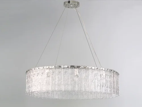Люстра подвесная 10826+4/S Newport прозрачная на 10 ламп, основание никель в стиле американский современный классический 