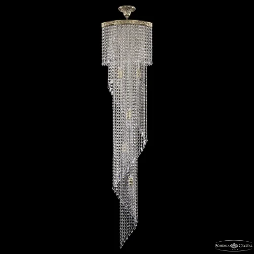 Люстра каскадная хрустальная 83113/35IV-150 G Bohemia Ivele Crystal прозрачная на 5 ламп, основание золотое в стиле классический современный r фото 3
