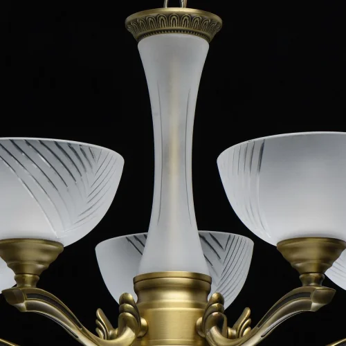 Люстра подвесная Афродита 317014705 MW-Light белая на 5 ламп, основание латунь в стиле классический  фото 9