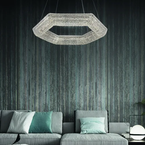 Люстра подвесная / потолочная LED Rimini S506.0.80.A.4000 Arte Perfetto Luce прозрачная на 1 лампа, основание никель в стиле классический  фото 4