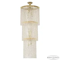 Люстра каскадная хрустальная 83303/55IV-150 G Bohemia Ivele Crystal прозрачная на 14 ламп, основание золотое в стиле современный классический r