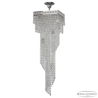 Люстра каскадная хрустальная 83112/30IV-100 Ni Bohemia Ivele Crystal прозрачная на 8 ламп, основание никель в стиле современный классический r