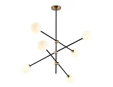 Люстра потолочная TR2515 Ambrella light белая на 6 ламп, основание латунь в стиле современный 