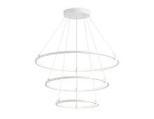 Люстра подвесная LED FL5511 Ambrella light белая на 1 лампа, основание белое в стиле современный хай-тек кольца