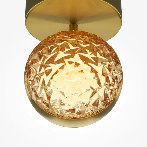 Бра LED Mind MOD299WL-L10BS3K Maytoni янтарный на 1 лампа, основание латунь в стиле современный шар фото 2