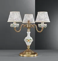 Настольная лампа P 9100/3 Reccagni Angelo белая 3 лампы, основание золотое латунь металл в стиле классический 