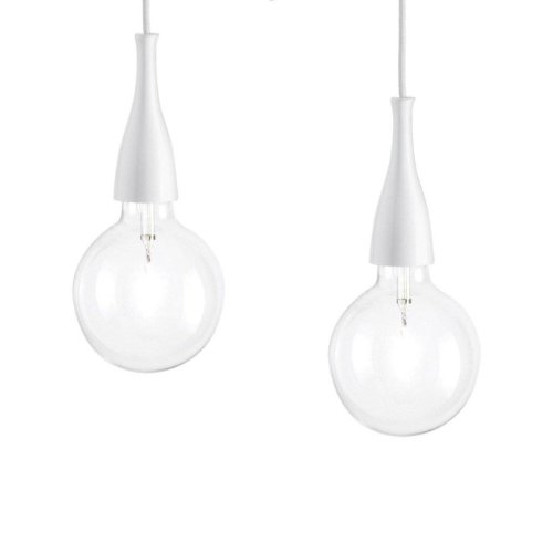 Светильник подвесной MINIMAL SP2 BIANCO OPACO Ideal Lux без плафона 2 лампы, основание белое в стиле лофт  фото 2