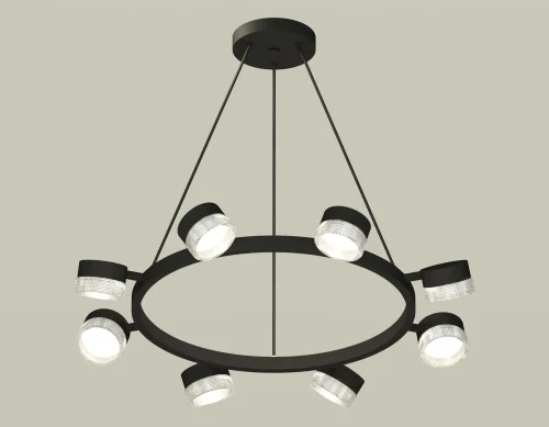 Светильник подвесной XB9198250 Ambrella light чёрный 8 ламп, основание чёрное в стиле хай-тек современный 