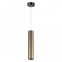 Светильник подвесной LED Alba 358989 Novotech бронзовый 1 лампа, основание чёрное в стиле современный хай-тек трубочки